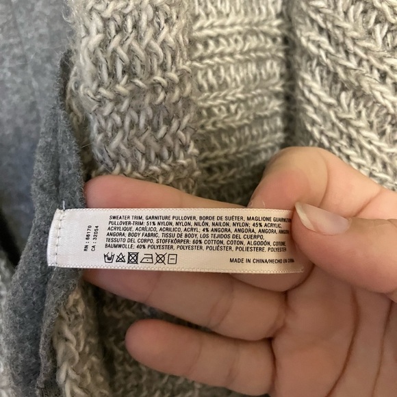 Anthropologie Cardigan Sweater Waterfall Front Gray Oversized Sz XS‎ - Picture 3 of 6